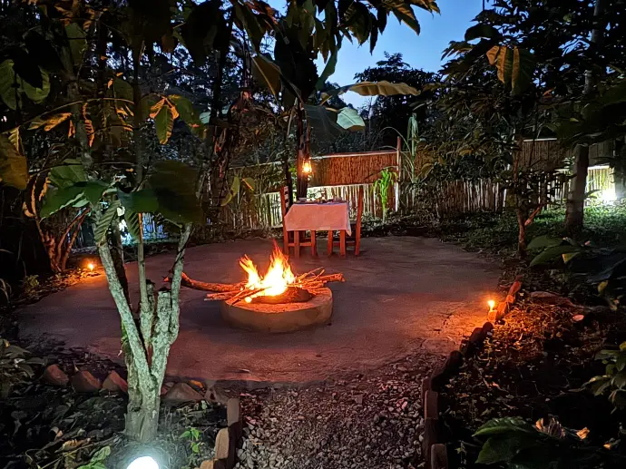 campfire at kibale forest